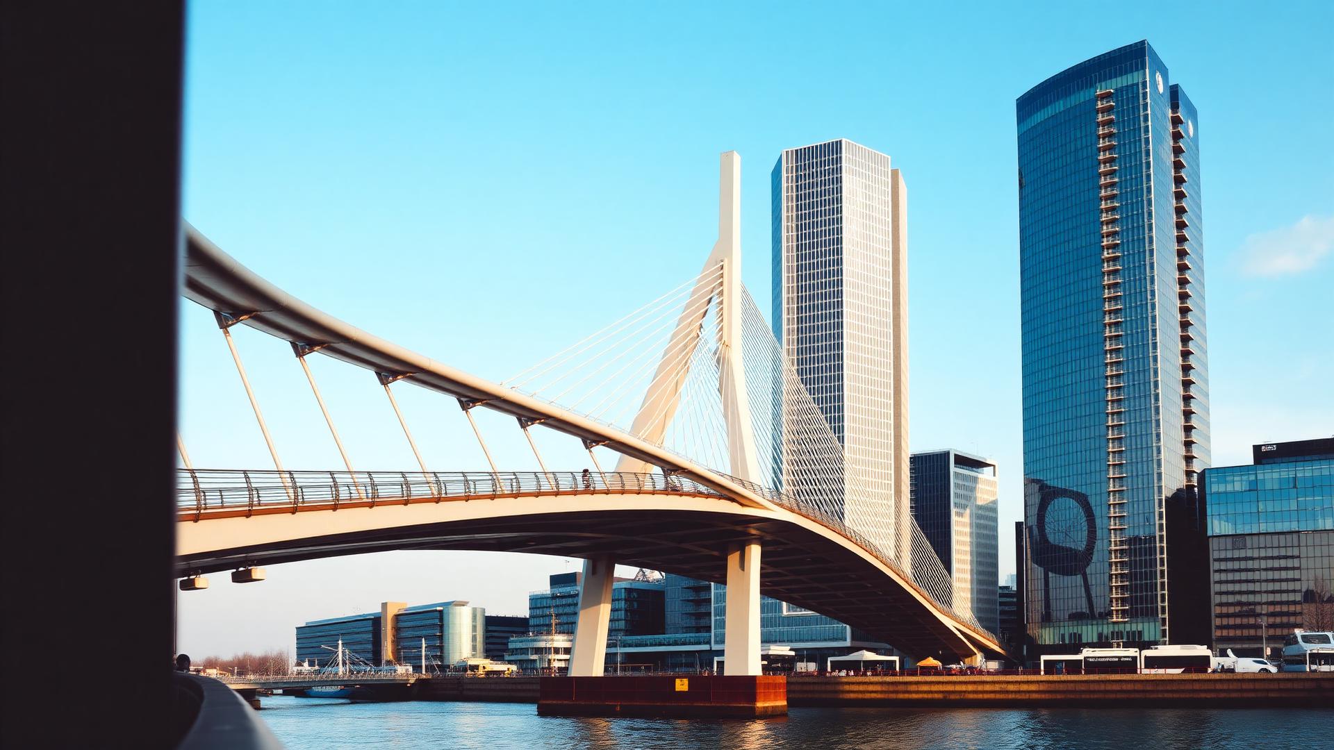 Rotterdam business district and the Erasmus bridge